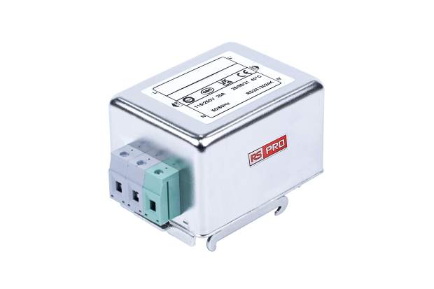 RS PRO 20A 115/250 V交流 50 → 60Hz,DIN导轨电源线滤波器,接线端子,单相